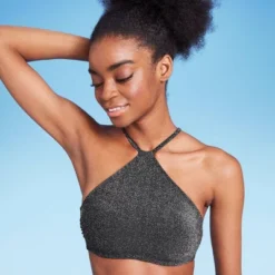 Women's High Next Halter Bralette Bikini Top - Wild Fable™ Black Lurex -Wild Fable GUEST f60518e1 857d 4d89 864b ca4aeff6cb31