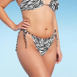 Women's Ultra High Leg Adjustable Coverage Bikini Bottom - Wild Fable™ Black/White Zebra Print -Wild Fable GUEST f692f876 c832 4433 9f28 d5e9d228c4d5