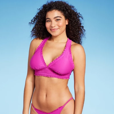 Women's Smocked Detail Longline Bikini Top - Wild Fable™ Purple 10 Women's Smocked Detail Longline Bikini Top - Wild Fable™ Purple - Image 8