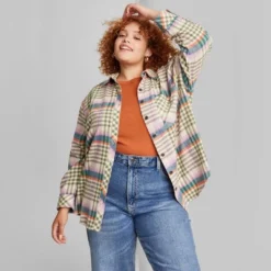 Women's Oversized Button-Down Flannel Shirt - Wild Fable™ Plaid -Wild Fable GUEST fe98b6ae 1954 4974 a405 cee663c19945