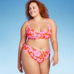 Women's Low-Rise Hipster Bikini Bottom - Wild Fable™ Orange/Pink Tropical Print -Wild Fable GUEST feda86da f913 44af ac01 54aa6bbf576f