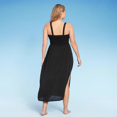 Women's Smocked High Slit Convertible Cover Up Dress - Wild Fable™ 3 Women's Smocked High Slit Convertible Cover Up Dress - Wild Fable™