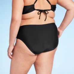 Women's Mid-Rise Cheeky Bikini Bottom - Wild Fable⢠Black